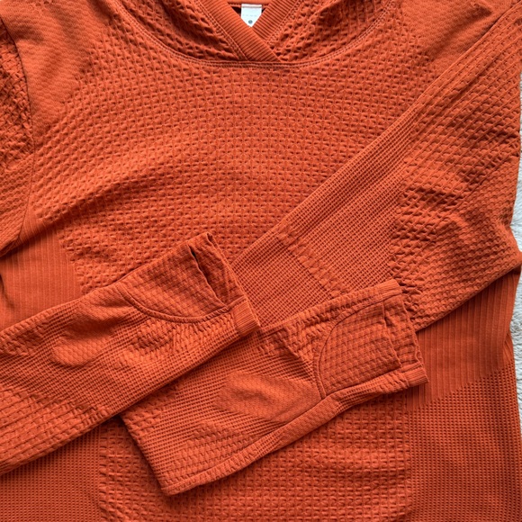 NWOT Athleta Flurry Seamless Cropped Hoodie in Foliage Orange Size S - Picture 11 of 13